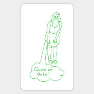 Queen of Farts Green Linework Drawing Magnet